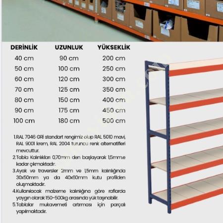 İMALAT DEPO RAFI ~ YÜK RAFI ~ HAFİF RACK ~ STOK RAF ~ DEMİR RAF, Metal Mamülleri Diğer