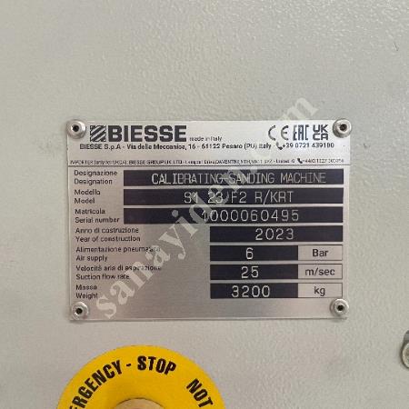 BİESSE S1 23 F2 R-KRT  KALİBRE ZIMPARA MAKİNESİ, Makina