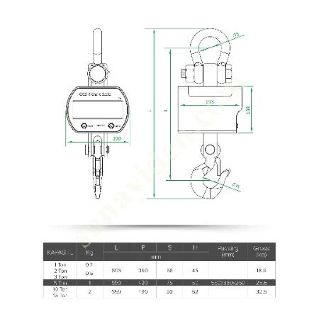 OCS K VİNÇ KANTARI, Tartı Sistemleri Parça - Aksesuar