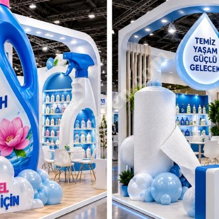 TEMİZLİK VE HİJYEN FUARI İÇİN ÖZEL STAND DEKORU VE DEV ÜRÜN MAKETLERİ, Yapı İnşaat