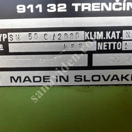 SATILIK  TRENS TORNA SN 50  500X2000 0536 709 41 57, Makina