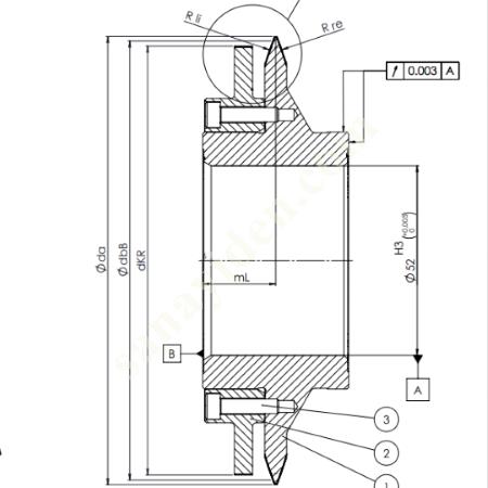 LC467P300AB - BREU DOUBLE CONE DRESSING ROLL - DOUBLE CONE DRESSER BR-404 (Ø123X40XØ52), Cutting Machines