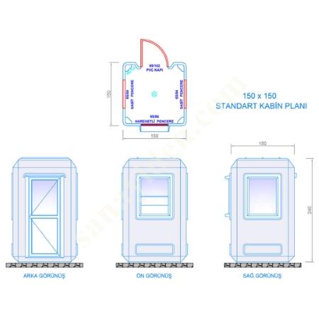 UYGUN FİYATLI 150X150 POLYESTER MOBO KABİN - HEMEN TESLİM, Modüler Kabinler