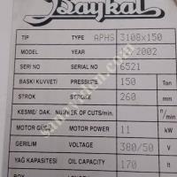 BAYKAL 3000/150 TON  TÜM BAKIMLARI YAPILMIŞTİR 0536 709 41 57, Makina