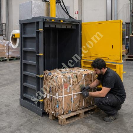 MT MAKİNA DB-50 ENDÜSTRİYEL DİKEY BALYA PRESİ – YÜKSEK KAPASİTELİ ATIK BALYALAMA MAKİNESİ, Geri Dönüşüm Makineleri