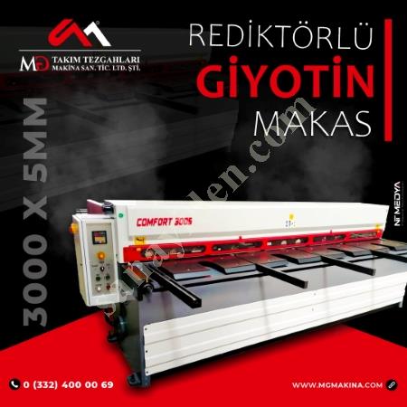 LRGM 3050 X 5MM REDİKTÖRLÜ GİYOTİN MAKAS LİNDA MACHİNE, Giyotin Makas