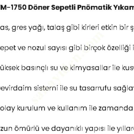 YM-1750 DÖNER SEPETLİ PNÖMATİK PARÇA YIKAMA MAKİNESİ GARANTİLİ, Makina
