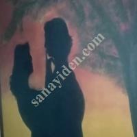 OİL PAİNTİNG FOR SALE, TİTLED "LOVE," ONE OF ELİF UĞUR'S LATEST PAİNTİNGS., Diğer