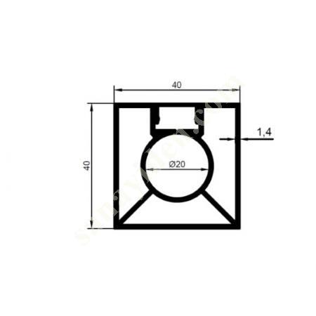 40X40 KARE DİKME ÜRÜNLER | KÜPEŞTE PROFİLLERİ, Alüminyum