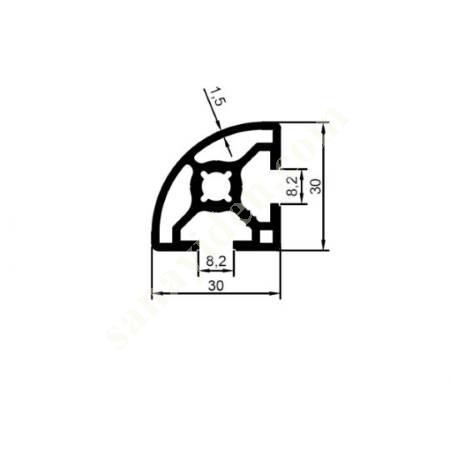 25-5538 / 30X30 RADIUS LÜ SİGMA ÜRÜNLER | SİGMA PROFİLLERİ, Alüminyum