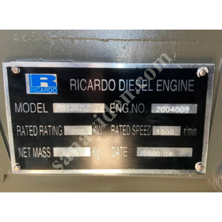 RICARDO 250 KVA DIESEL GENERATOR, Generator