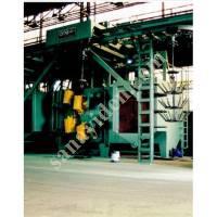 CONTINUOUS MONORAI HANGING TYPE SANDBLASTING MACHINE, Suspended Blasting