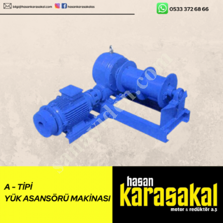 1 TON A-TİP YÜK VİNCİ -ÇİFT TAMBURLU VİNÇ  ZİNCİR & HALAT, Zincir - Caraskal -  Halat - Makaraları