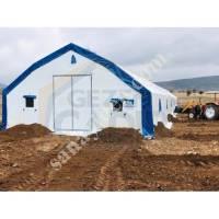 TENT 8X30 DOUBLE FLOOR YELLOW GALVANIZED ANIMAL TENT, Livestock Machinery