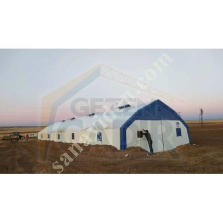 TENT 8X30 DOUBLE FLOOR YELLOW GALVANIZED ANIMAL TENT, Livestock Machinery