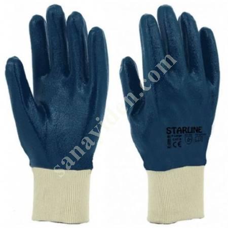 E-206-B NITRILE GLOVES BLUE (6033-196), Work Gloves