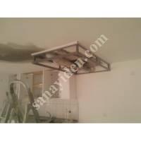 WOODEN ROOF AND COLORED PVC SLIDING JOINERY WORKS, Shelf-Furniture Products