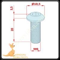 CHANNEL 6 FACE BOLT, Profile Fasteners