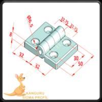 45X45 PLASTIC HINGE, Profile Fasteners