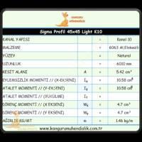 45X45 LIGHT SIGMA PROFILE K10, Profile- Sheet-Casting
