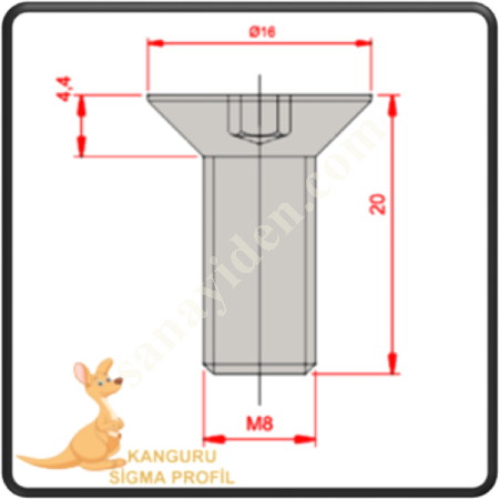 M8 CELL BOLT 20 MM,