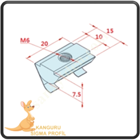 CHANNEL 10 SPRING NUT M6,