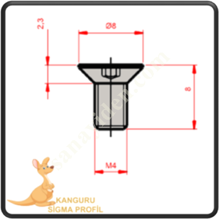 M4 CELL BOLT 8 MM,