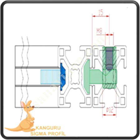 KANAL 8 ÇEKTİRME TİP BAĞLANTI, Profil Bağlantı Elemanları
