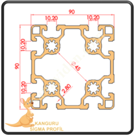 90X90 HEAVY SIGMA PROFILE K10, Profile- Sheet-Casting