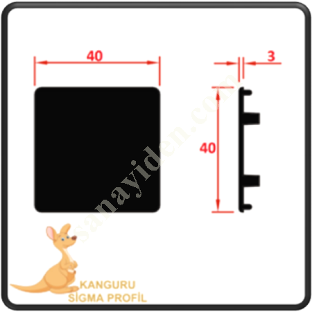 40X40 LIGHT PROFILE COVER, Profile Fasteners