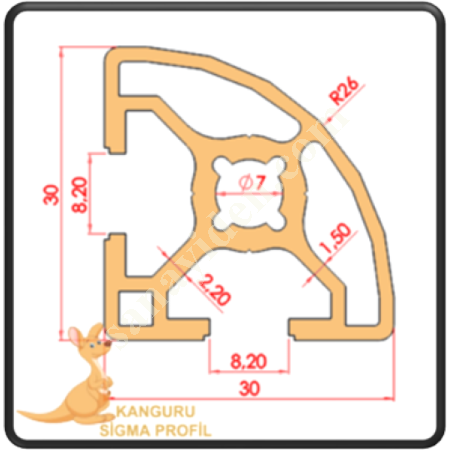 30X30 RADIUS SIGMA PROFILE K8, Profile- Sheet-Casting