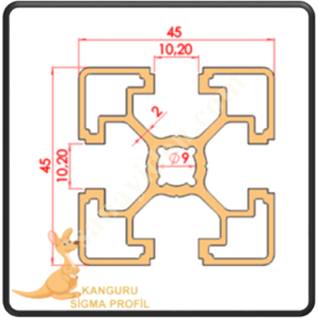 45X45 LIGHT SIGMA PROFILE K10, Profile- Sheet-Casting