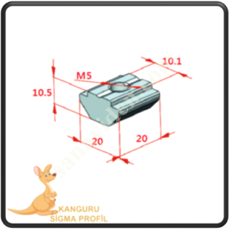 CHANNEL 10 T CHANNEL NUT M5,