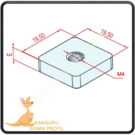 CHANNEL 10 SQUARE NUT M4,