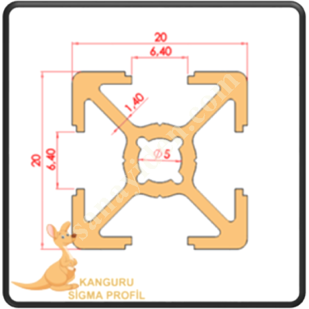 20X20 SİGMA PROFİL K6, Profil-Sac-Döküm