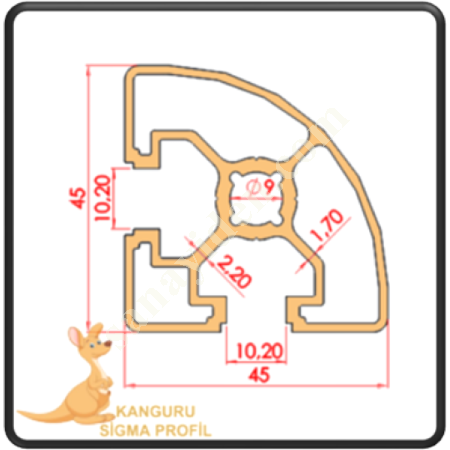 SIGMA PROFILE K10 WITH 45X45 RADIUS, Profile- Sheet-Casting