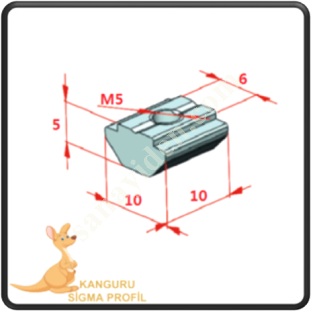 CHANNEL 6 T CHANNEL NUT M5,