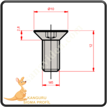 M5 SCREW HEAD BOLT 12 MM,