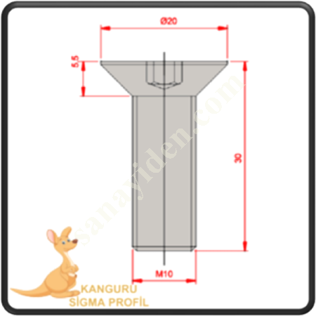 M10 CELL BOLT 30 MM,