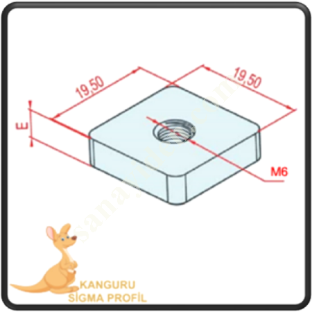 CHANNEL 10 SQUARE NUT M6,