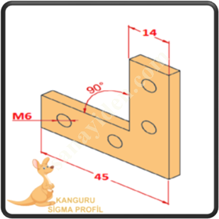 30X30 90° FITTING PIECE, Profile Fasteners