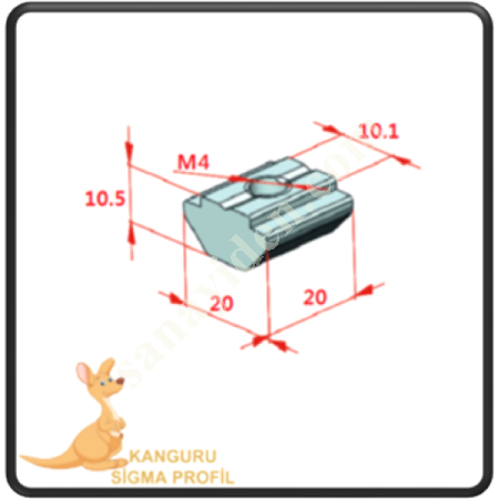 CHANNEL 10 T CHANNEL NUT M4,