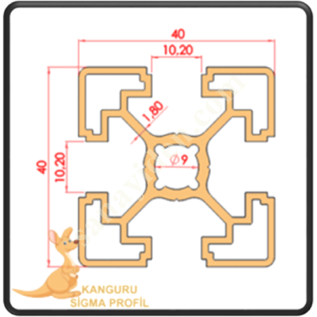 40X40 LIGHT SIGMA PROFILE K10, Profile- Sheet-Casting