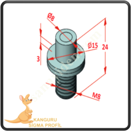 CHANNEL 8 ACCORDION PIN, Profile Fasteners