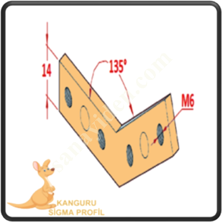 30X30 135° FITTING PIECE, Profile Fasteners