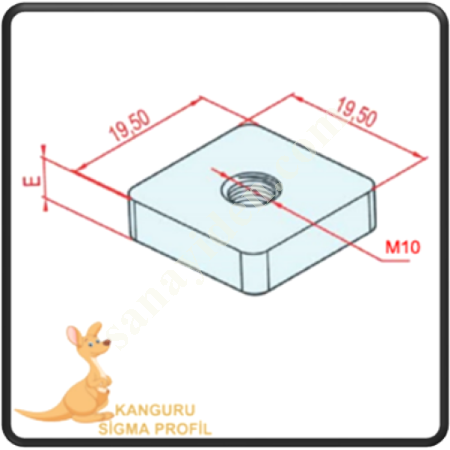 CHANNEL 10 SQUARE NUT M10,