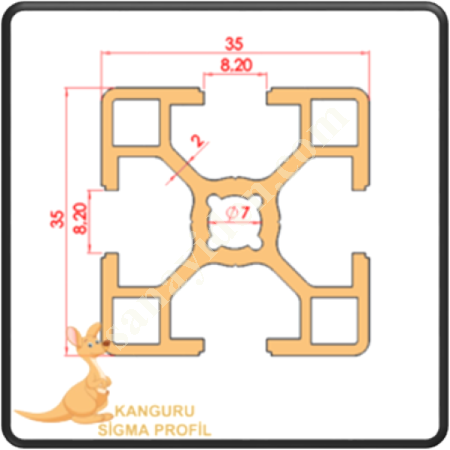 35X35 LIGHT SIGMA PROFILE K8, Profile- Sheet-Casting