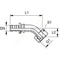 ND AJF 45 ASSEMBLY NIPPLE, ORFS 45° ANGLE, Tornado Record