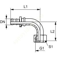 ND AJF 90 INSTALLATION NIPPLE, ORFS 90° ANGLE, Tornado Record