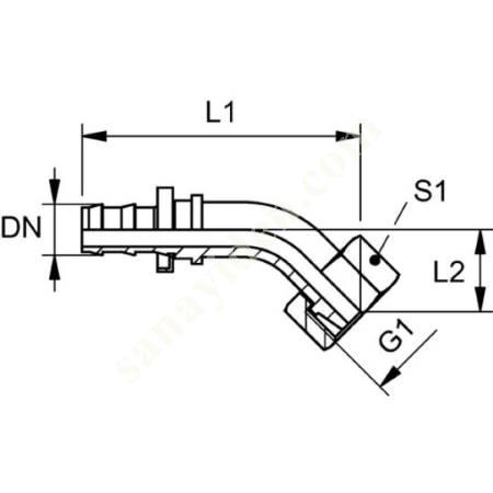 ND AFL 45 TAKMA NİPELİ, DKL 45° AÇI, Hortum Rekoru